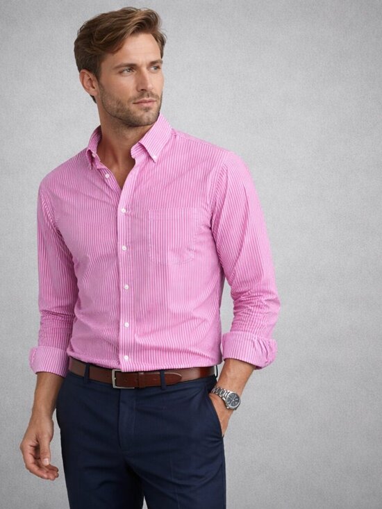 Thomas Pink Other - Thomas Pink Jermyn Street London Mens Pink White Striped Button Down Dress Shirt